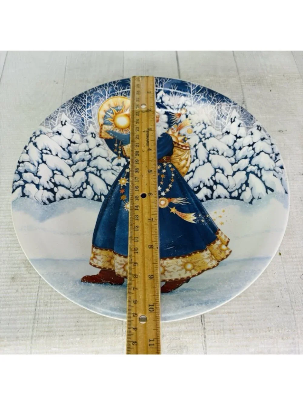 Certified Inter STARLIGHT SANTA Judith Griffith Christmas Dinner Plate Set 4 NEW